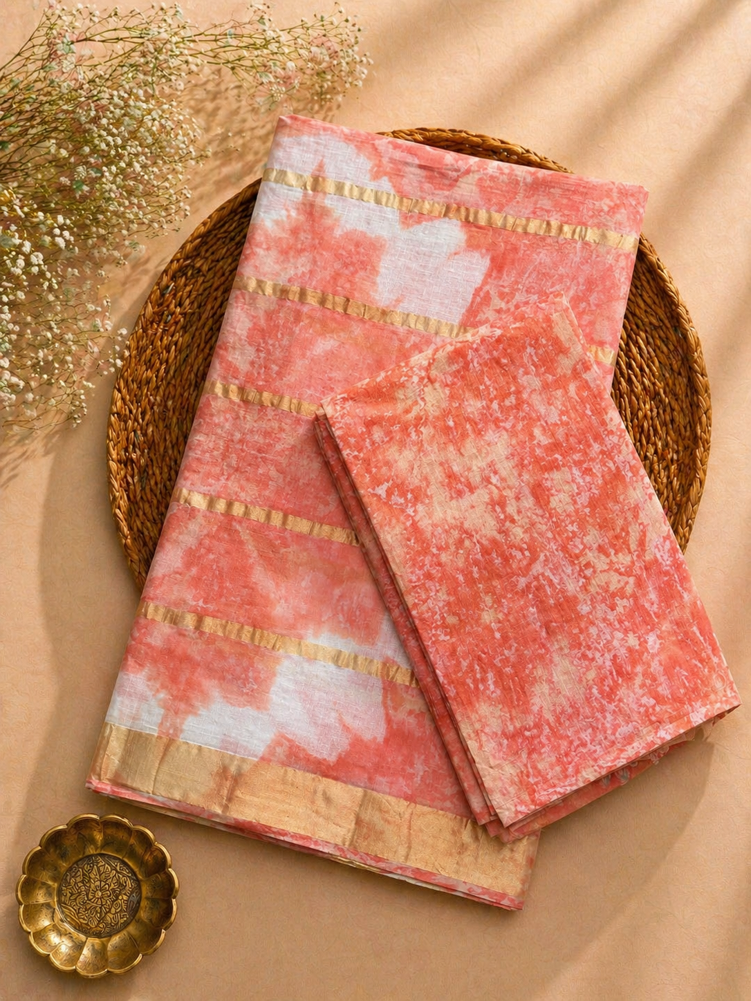 Trendy Ten Patti Saree with Modern Tie-Dye Texture