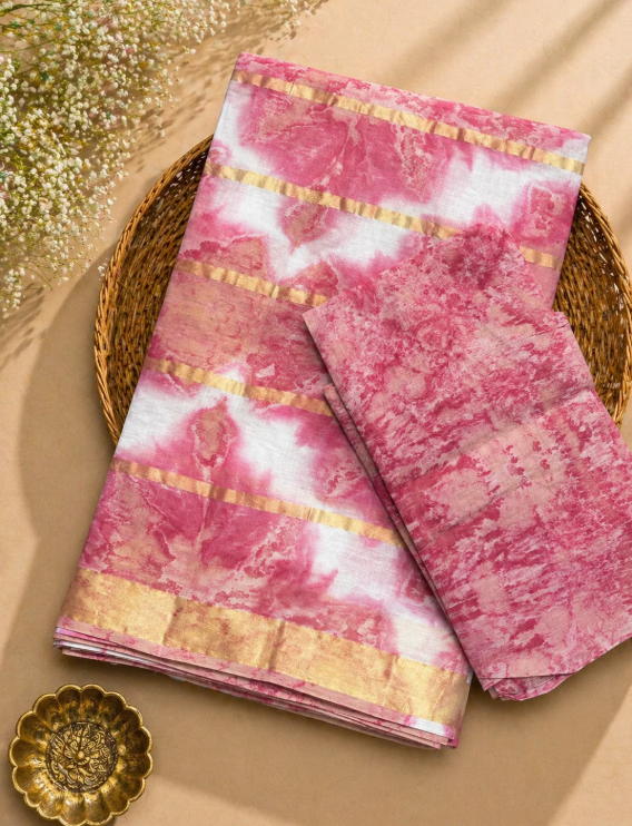 Ten Patti Sarees With Painted Texture Sarees
