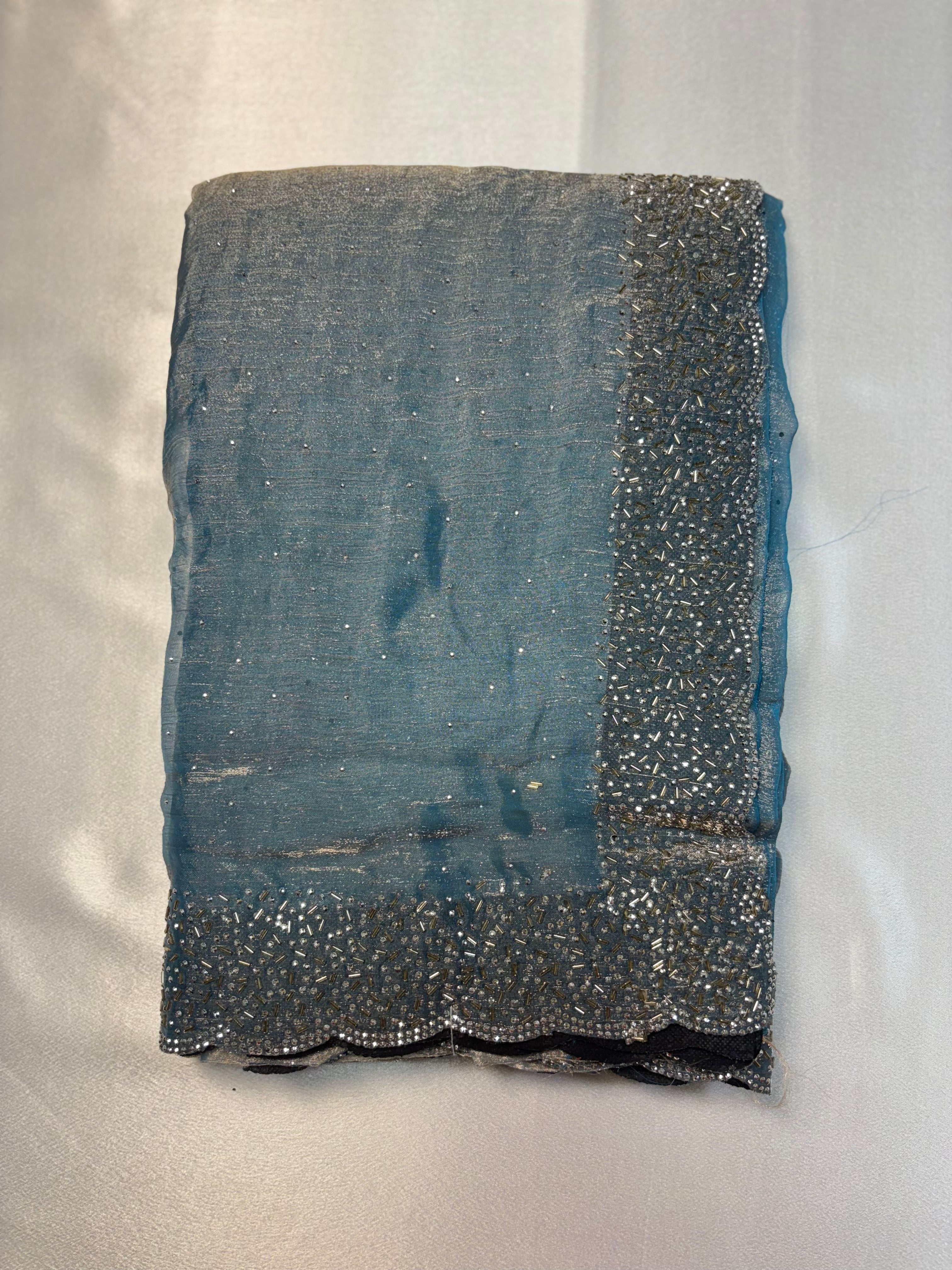 Premium Space Silk Artisan Border Saree