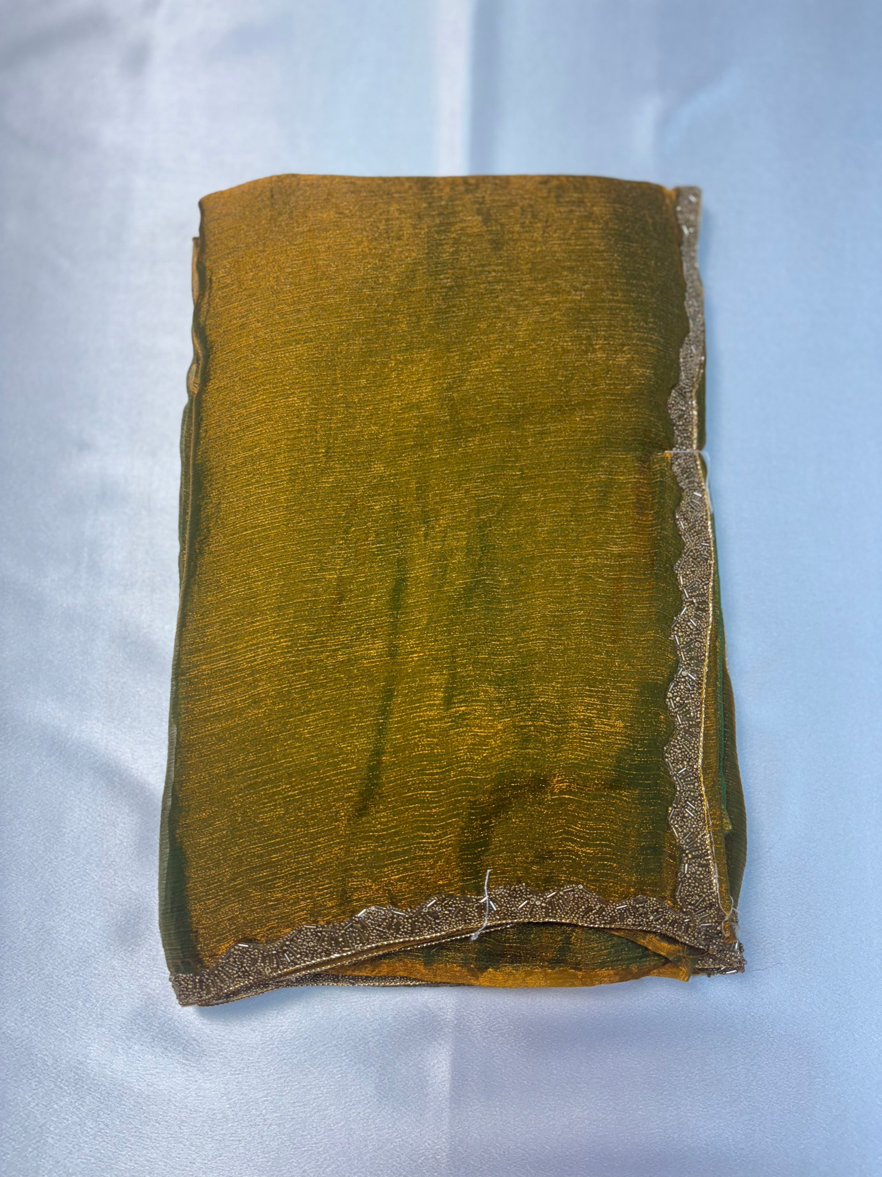 Premium Space Silk Saree With Shimmer Border Saree💫