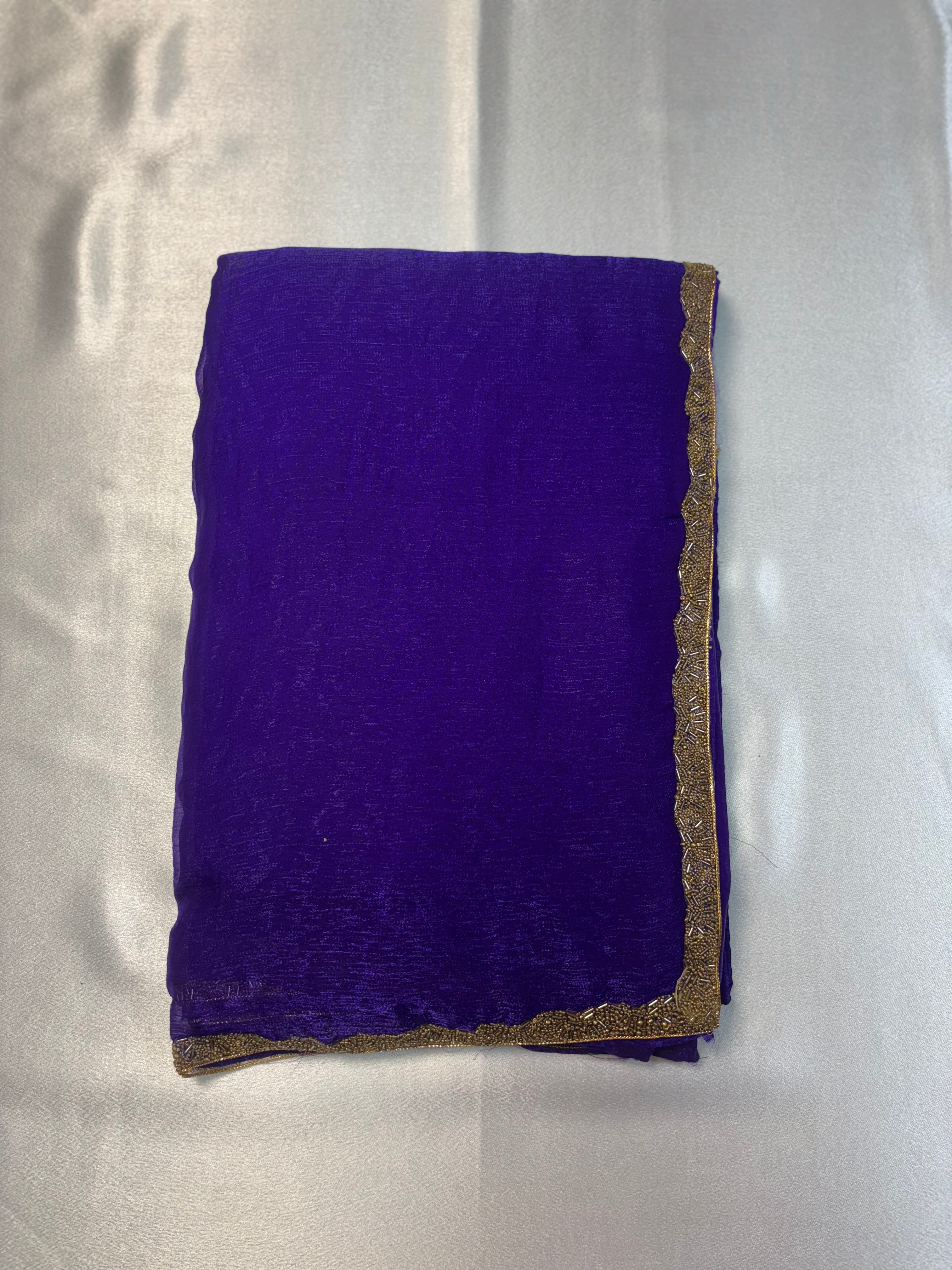 Premium Space Silk Saree With Shimmer Border Saree💫