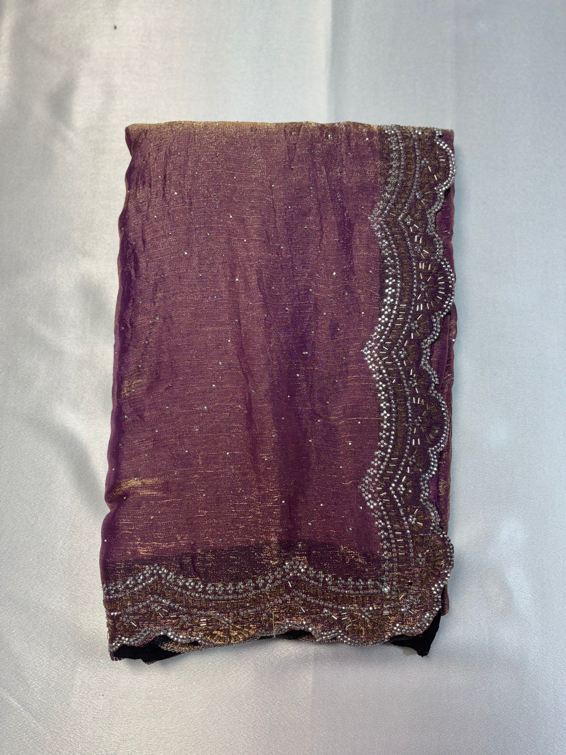 Premium Space Silk Saree  Scalloped Border💫