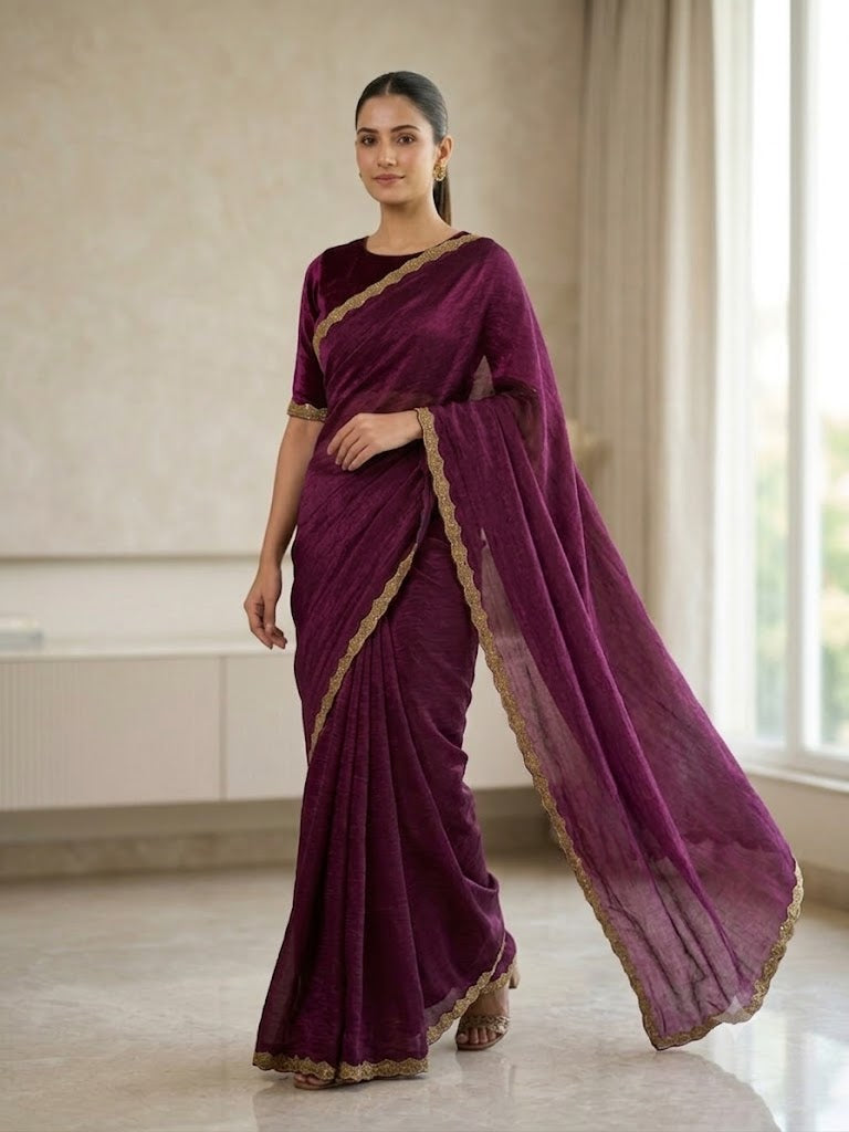 Elegant Golden Scalloped Border- Win maroon
