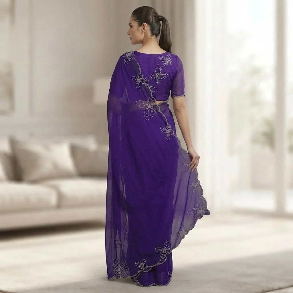 Butterfly Stone Work Edition-royal purple