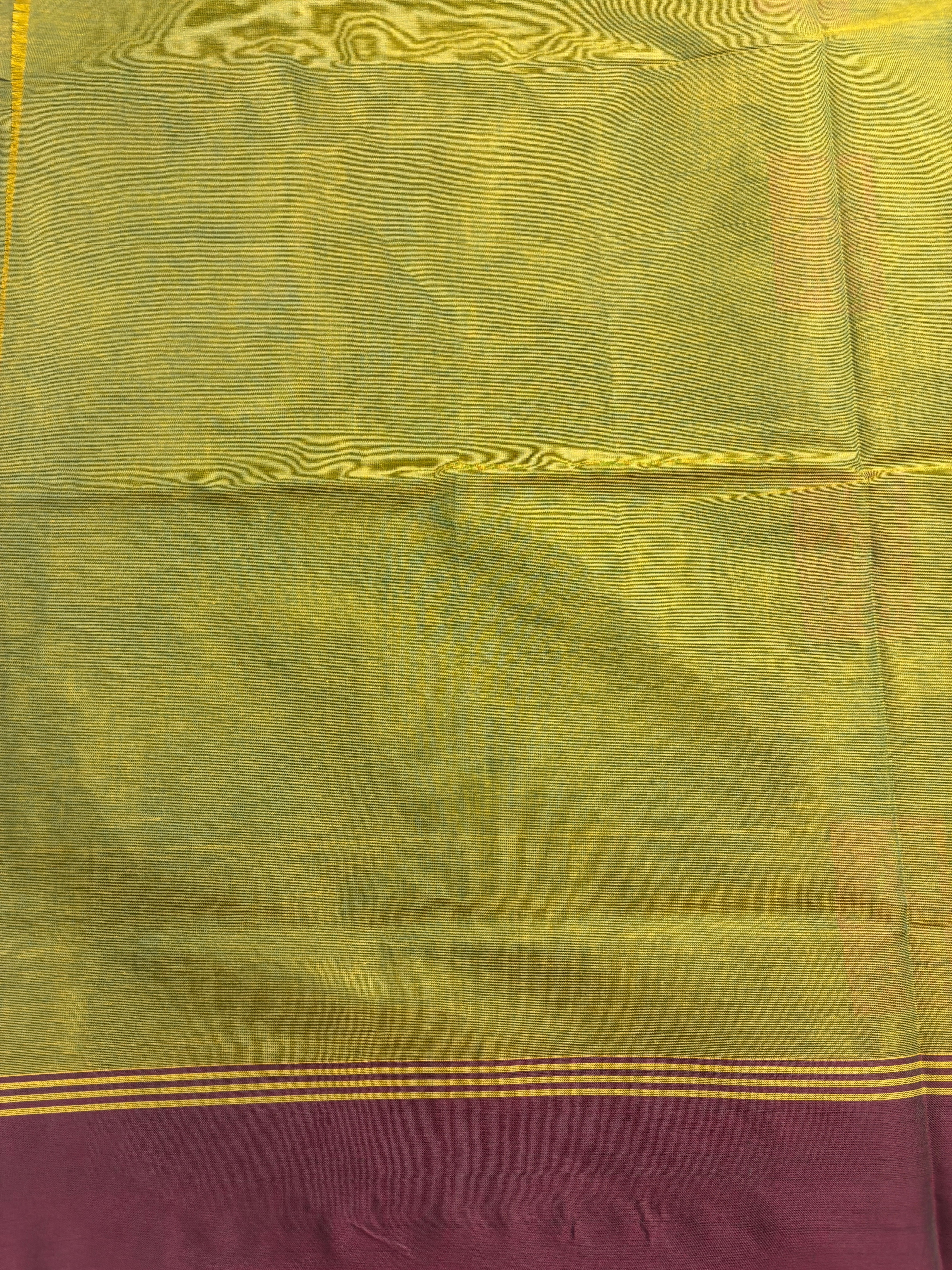 Cotton silk saree-Olive Green hand saree