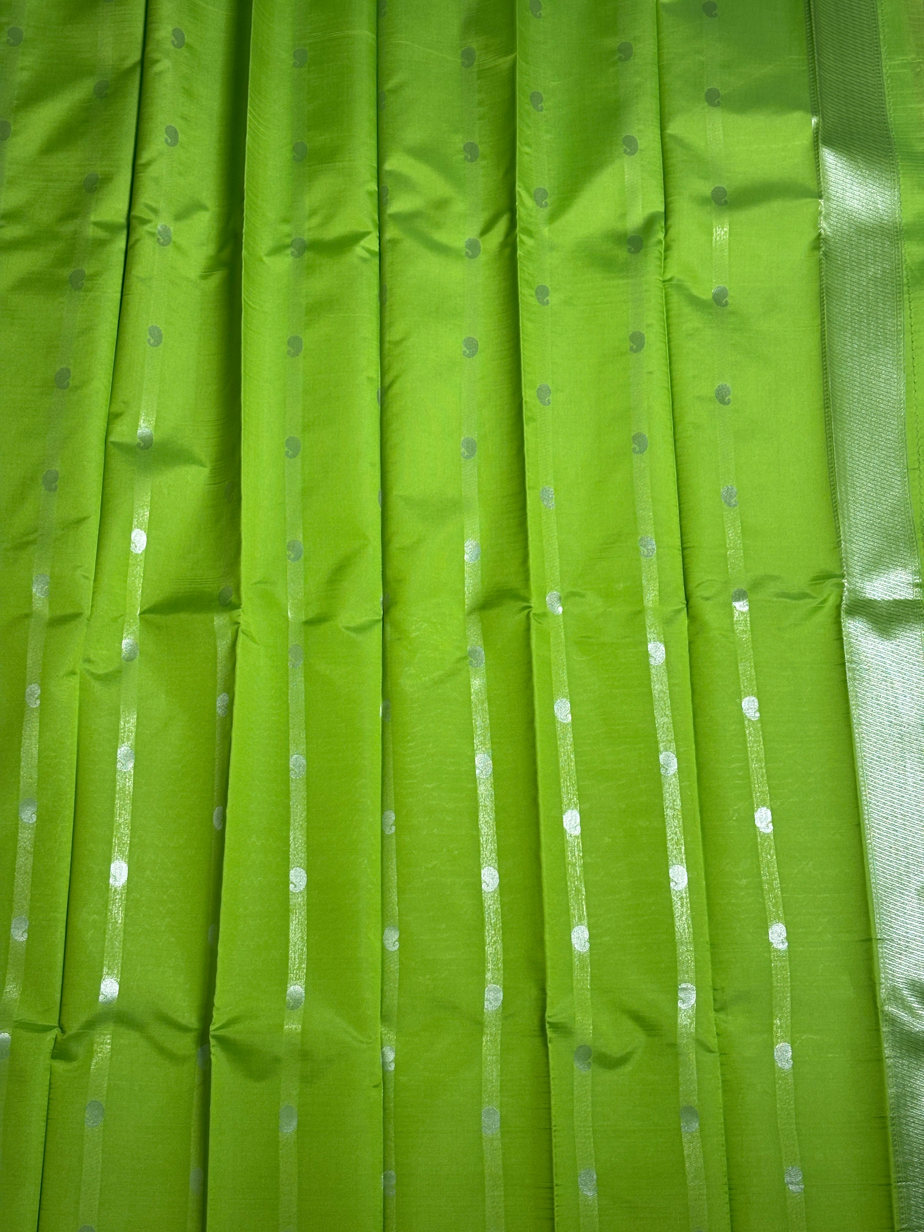 Silk saree-A vibrant shade of light green