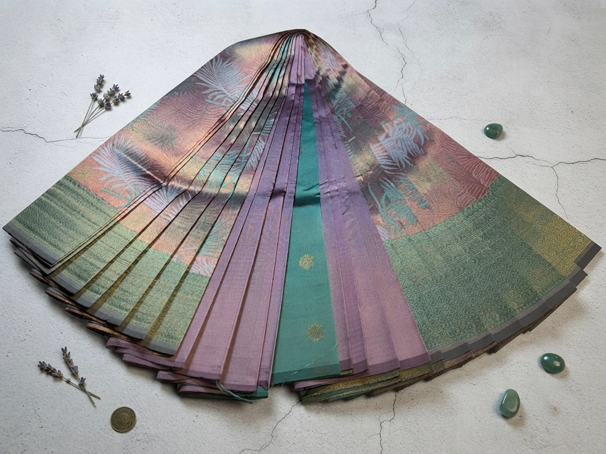 Silk saree-pastel, pastel & pink Multi-Toned Silk Saree in Luxury