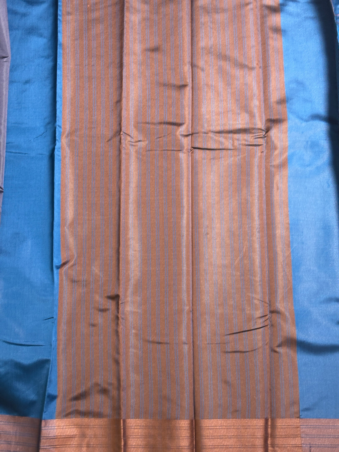 Plain soft silk-Royal Blue with Contrast Border