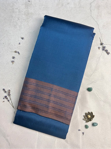 Plain soft silk-Royal Blue with Contrast Border