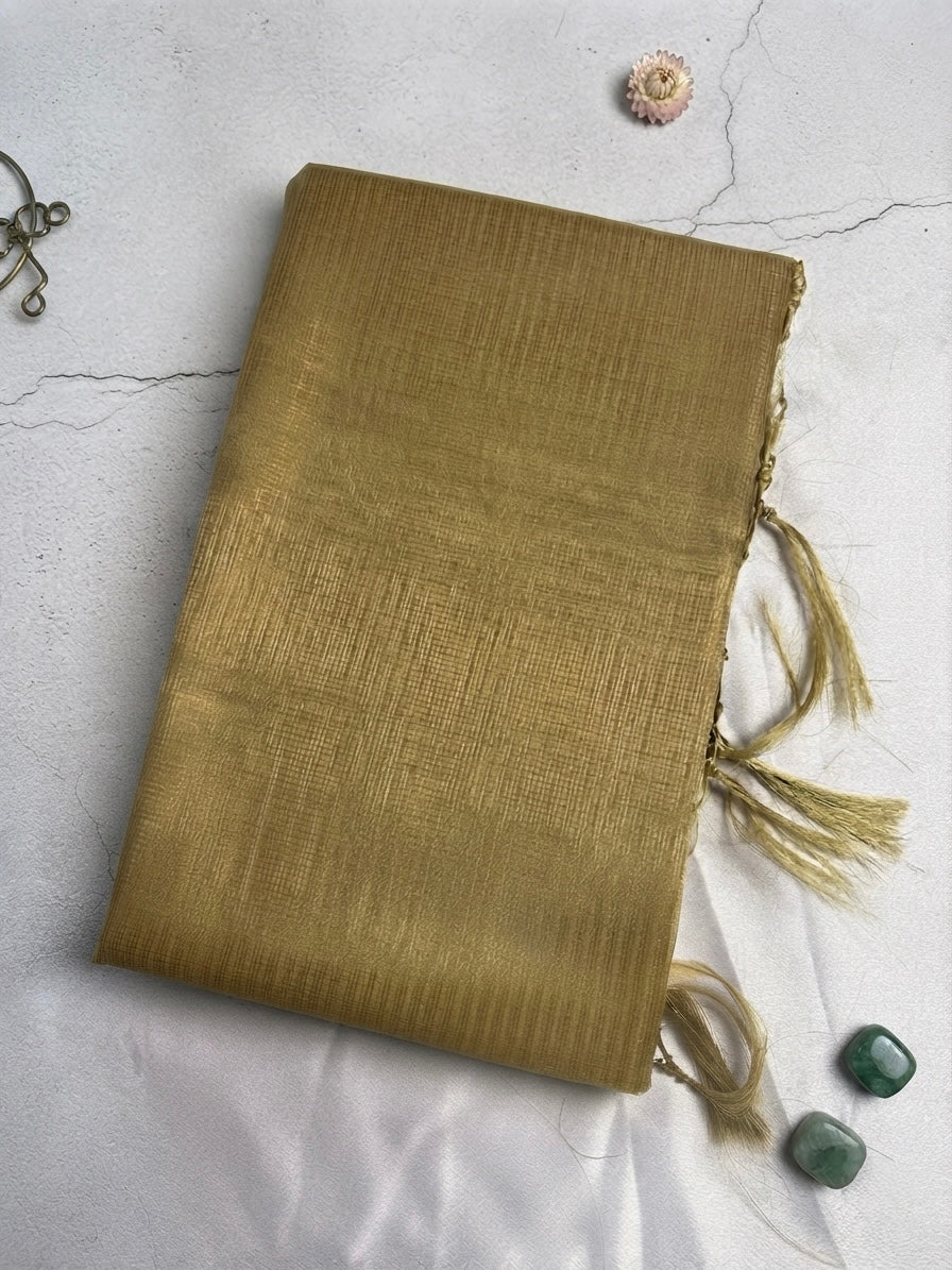 Tissue silk saree-Metallic Gold