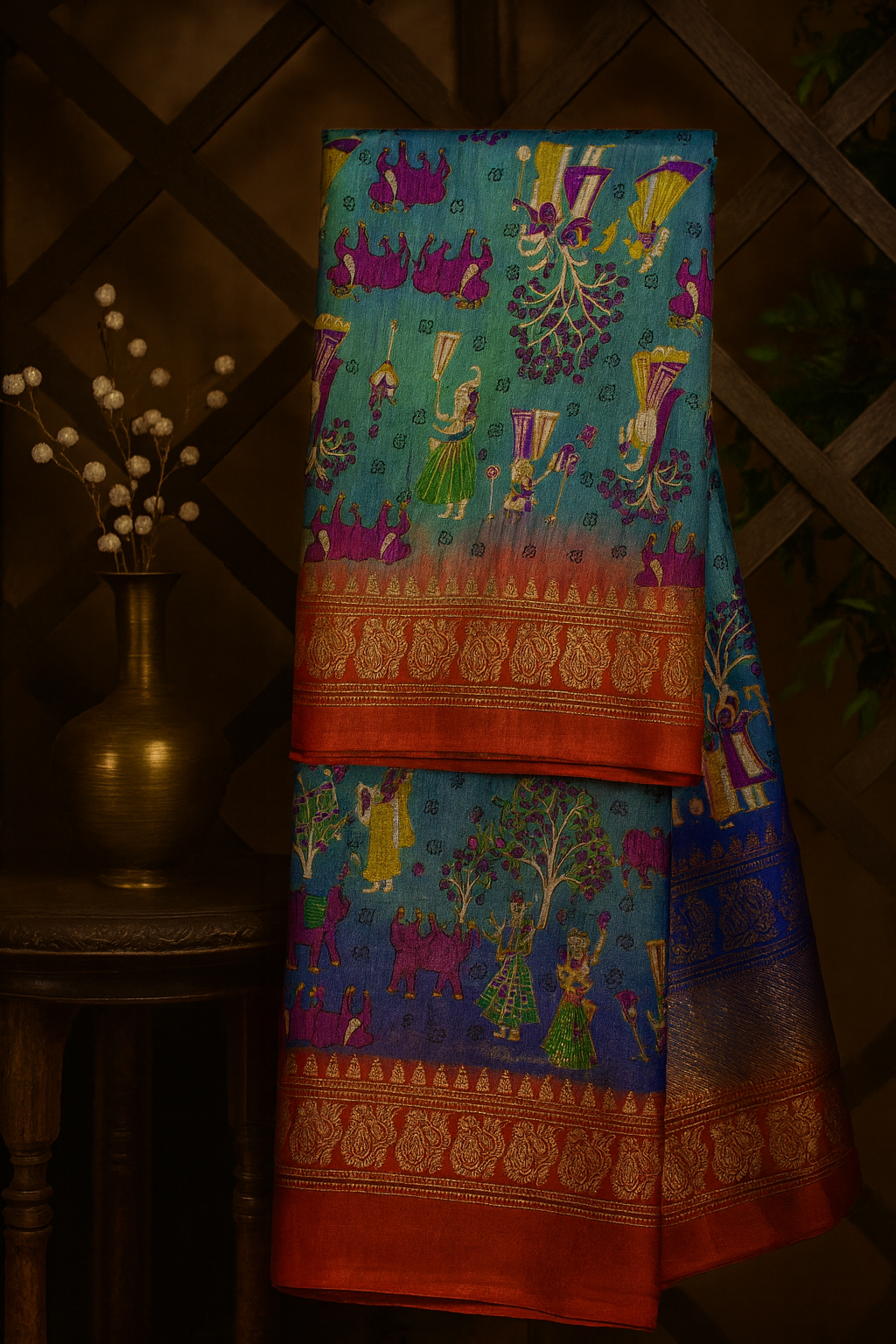 Kalamkari dola silk
