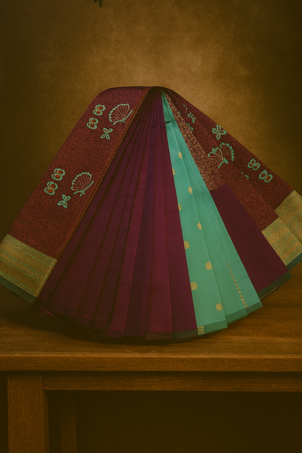 Kubera silk with golden zari 5