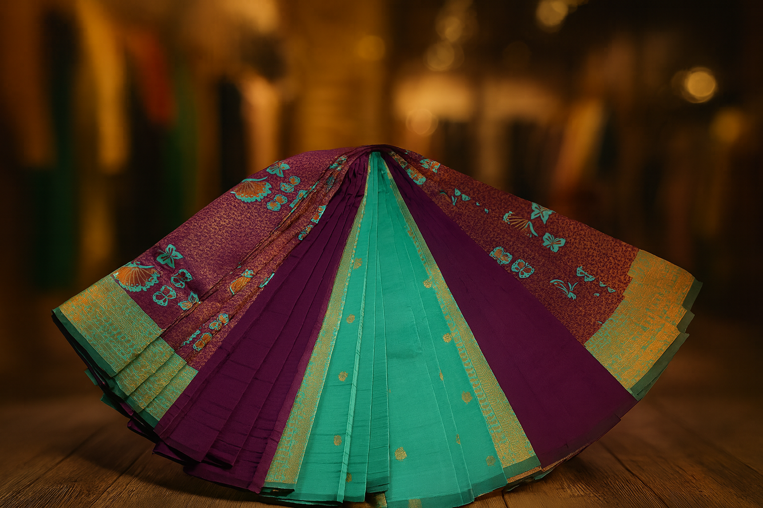 Kubera silk with golden zari 5