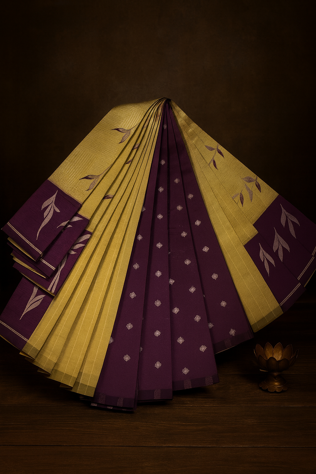 Kubera silk with silver zari