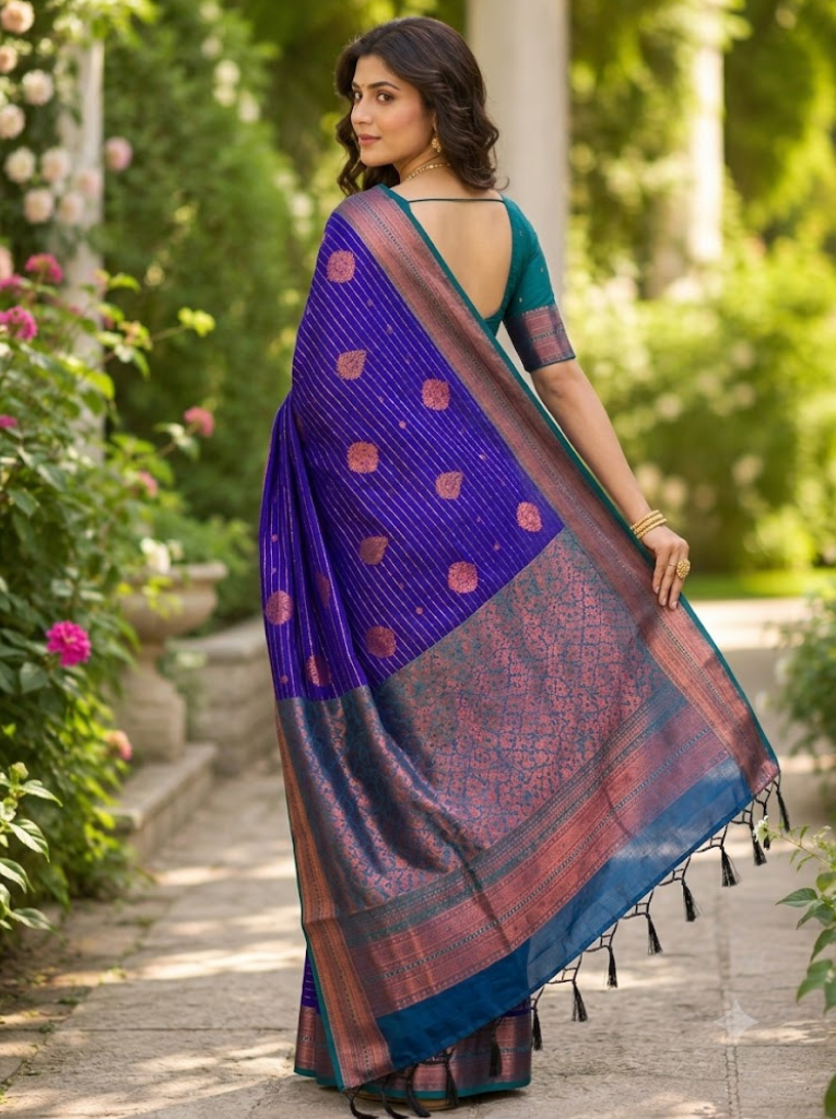 Premium Vairavosi Purple with Green Saree