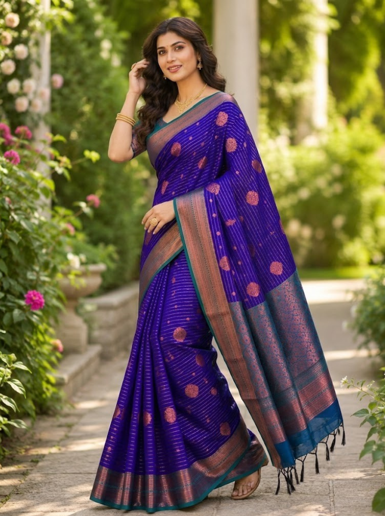Premium Vairavosi Purple with Green Saree
